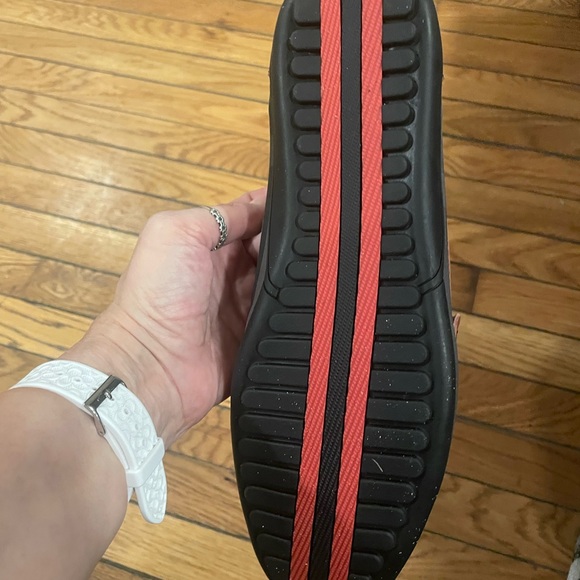 Men's Checkered Loafers with Metal Accent - Red and Black - Picture 5 of 5